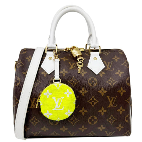 LOUIS VUITTON  Speedy 25 Bandouliere LV Match Monogram Canvas Satchel Bag White