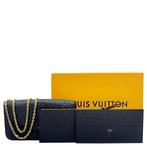 LOUIS VUITTON Felicie Pochette Monogram Empreinte Crossbody Bag Black