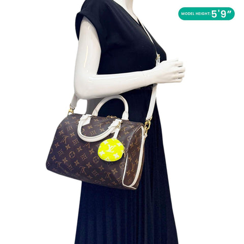 LOUIS VUITTON  Speedy 25 Bandouliere LV Match Monogram Canvas Satchel Bag White