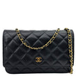 CHANEL WOC Quilted Caviar Leather Crossbody Bag Black