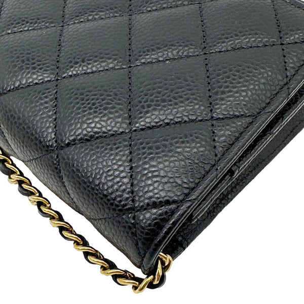 CHANEL WOC Quilted Caviar Leather Crossbody Bag Black