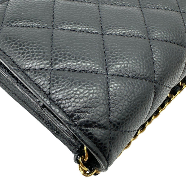 CHANEL WOC Quilted Caviar Leather Crossbody Bag Black