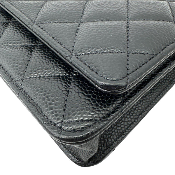 CHANEL WOC Quilted Caviar Leather Crossbody Bag Black