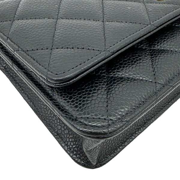 CHANEL WOC Quilted Caviar Leather Crossbody Bag Black