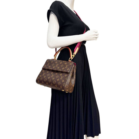 LOUIS VUITTON Cluny BB Monogram Canvas Shoulder Bag Brown
