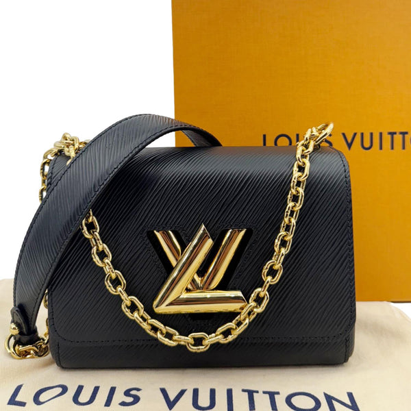 LOUIS VUITTON  LV Twist MM Epi Leather Chain Shoulder Bag Black