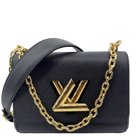 LOUIS VUITTON  LV Twist MM Epi Leather Chain Shoulder Bag Black