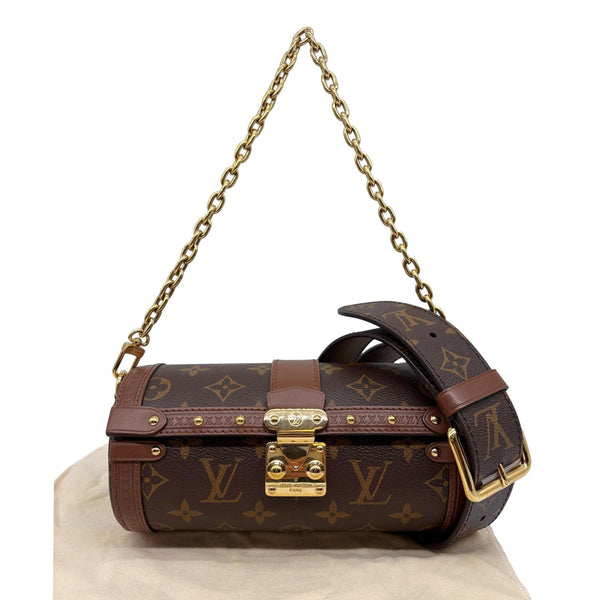 LOUIS VUITTON Papillon Trunk Monogram Canvas Satchel Bag Brown