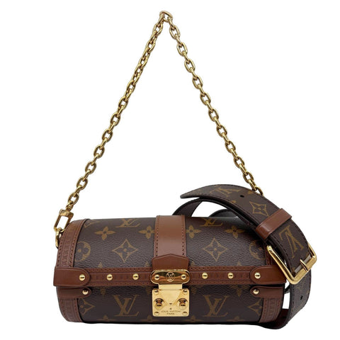LOUIS VUITTON Papillon Trunk Monogram Canvas Satchel Bag Brown