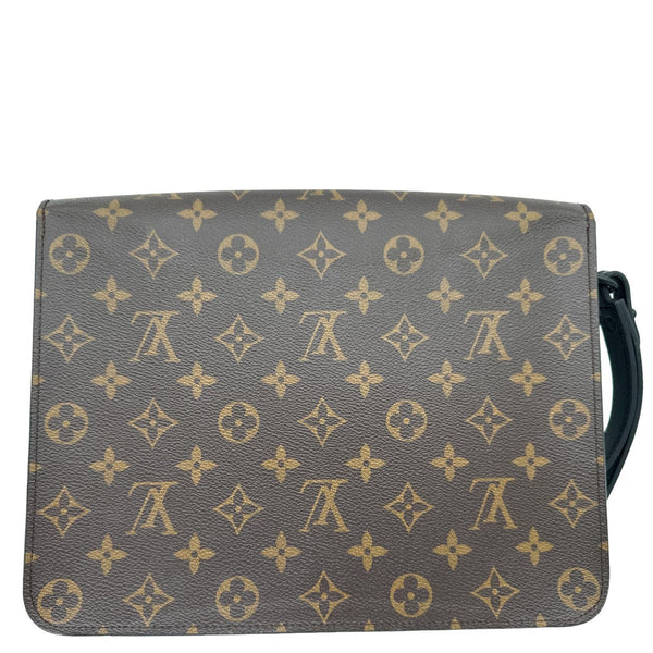 LOUIS VUITTON S-Lock A4 Monogram Macassar Pouch Black