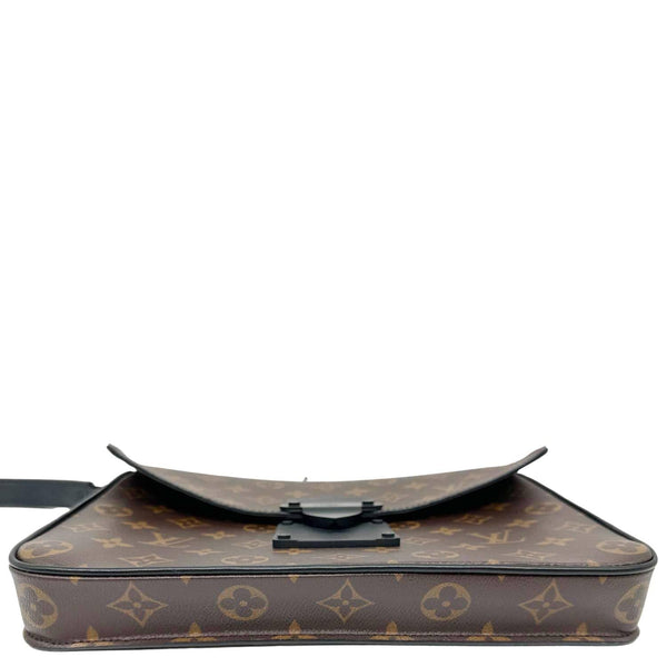 LOUIS VUITTON S-Lock A4 Monogram Macassar Pouch Black