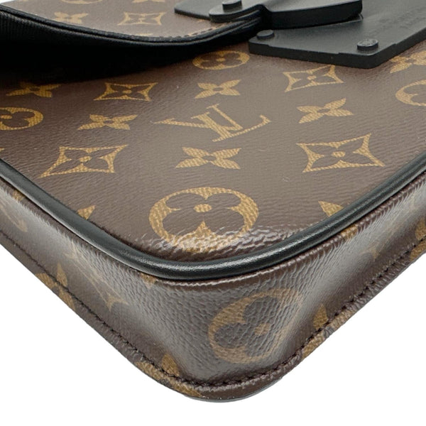 LOUIS VUITTON S-Lock A4 Monogram Macassar Pouch Black