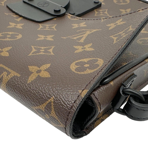 LOUIS VUITTON S-Lock A4 Monogram Macassar Pouch Black