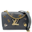 LOUIS VUITTON Twist MM Love Lock Epi Leather Crossbody Bag Black