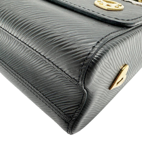 LOUIS VUITTON Twist MM Love Lock Epi Leather Crossbody Bag Black