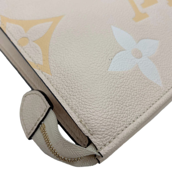 LOUIS VUITTON Toiletry Pouch By The Pool Monogram Giant Empreinte Leather Clutch Peach