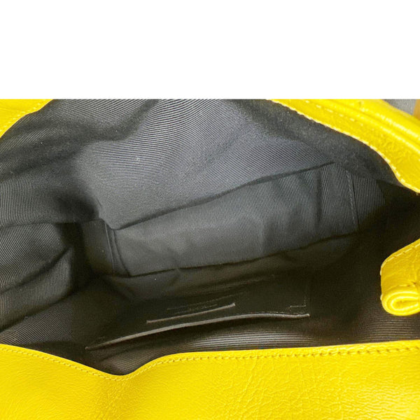 YVES SAINT LAURENT College Flap Medium Chevron Leather Shoulder Bag Yellow