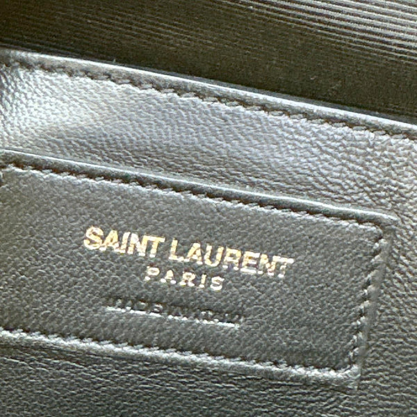 YVES SAINT LAURENT College Flap Medium Chevron Leather Shoulder Bag Yellow