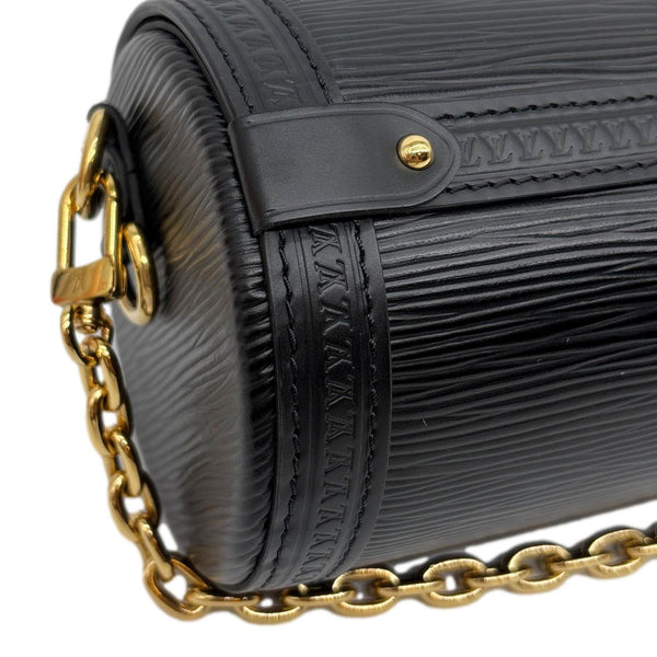 LOUIS VUITTON Papillon Trunk Epi Leather Shoulder Bag Black