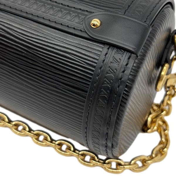 LOUIS VUITTON Papillon Trunk Epi Leather Shoulder Bag Black