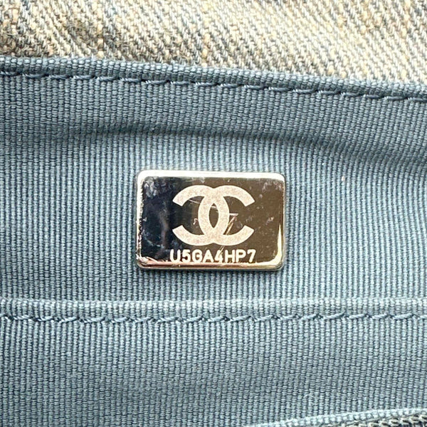 CHANEL Deauville Small Distressed Denim Shopping Tote Bag Blue