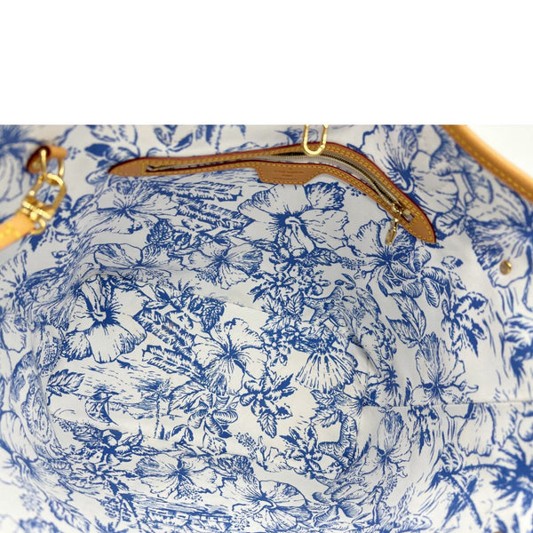 LOUIS VUITTON Neverfull MM By The Pool 2.0 Monogram Tiles Canvas Tote Bag Lagoon Blue