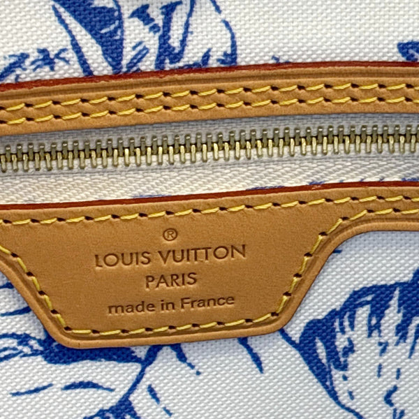 LOUIS VUITTON Neverfull MM By The Pool 2.0 Monogram Tiles Canvas Tote Bag Lagoon Blue