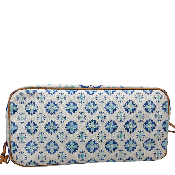 LOUIS VUITTON Neverfull MM By The Pool 2.0 Monogram Tiles Canvas Tote Bag Lagoon Blue