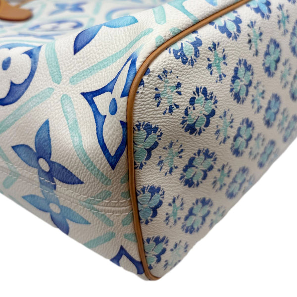 LOUIS VUITTON Neverfull MM By The Pool 2.0 Monogram Tiles Canvas Tote Bag Lagoon Blue