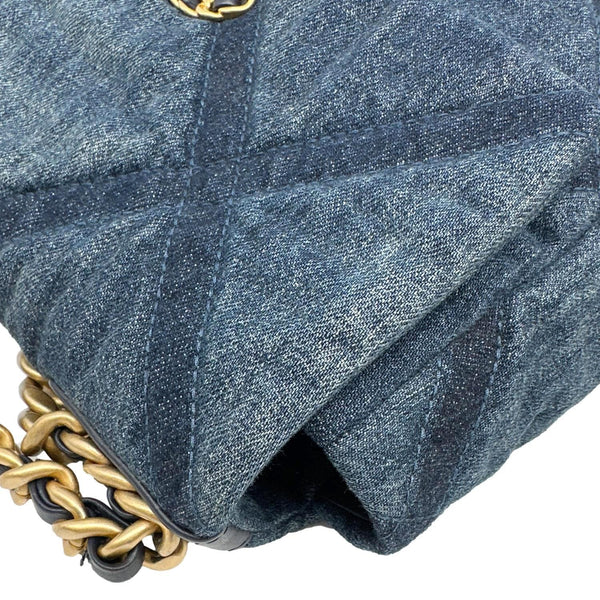 CHANEL 19 Flap Medium Denim Shoulder Bag Blue