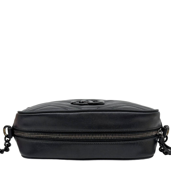 GUCCI GG Marmont Small Matelasse Chevron Leather Camera Bag Black 447632
