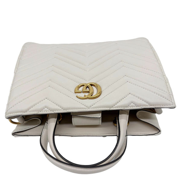 GUCCI GG Marmont Calfskin Matelasse Leather Shoulder Bag Off White 448054