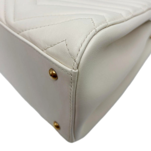 GUCCI GG Marmont Calfskin Matelasse Leather Shoulder Bag Off White 448054