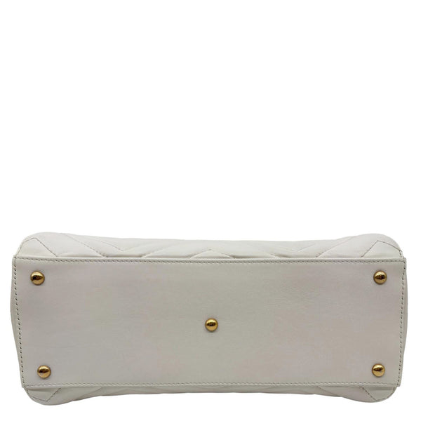 GUCCI GG Marmont Calfskin Matelasse Leather Shoulder Bag Off White 448054