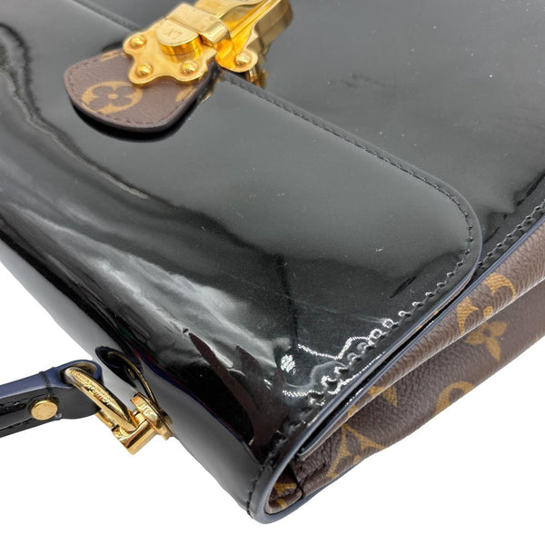 LOUIS VUITTON Cherrywood PM Patent Leather Shoulder Bag Black