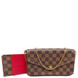 LOUIS VUITTON Felicie Pochette Damier Ebene Crossbody Bag Brown