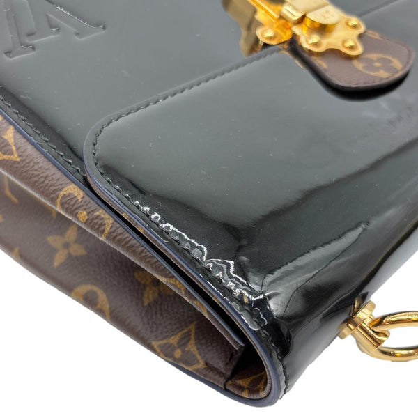 LOUIS VUITTON Cherrywood PM Patent Leather Shoulder Bag Black