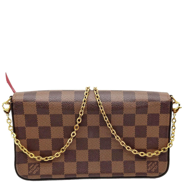 LOUIS VUITTON Felicie Pochette Damier Ebene Crossbody Bag Brown