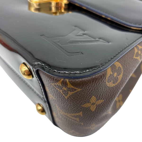 LOUIS VUITTON Cherrywood PM Patent Leather Shoulder Bag Black