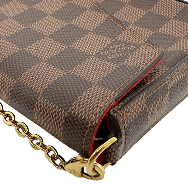 LOUIS VUITTON Felicie Pochette Damier Ebene Crossbody Bag Brown