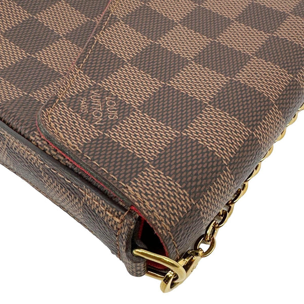 LOUIS VUITTON Felicie Pochette Damier Ebene Crossbody Bag Brown
