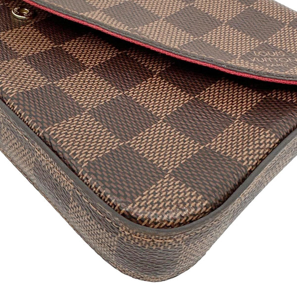 LOUIS VUITTON Felicie Pochette Damier Ebene Crossbody Bag Brown