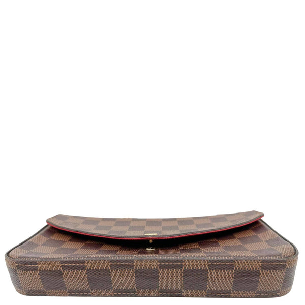 LOUIS VUITTON Felicie Pochette Damier Ebene Crossbody Bag Brown