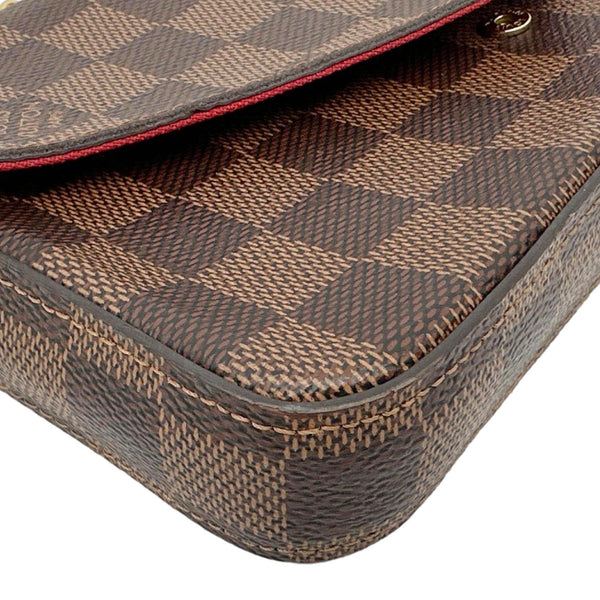 LOUIS VUITTON Felicie Pochette Damier Ebene Crossbody Bag Brown