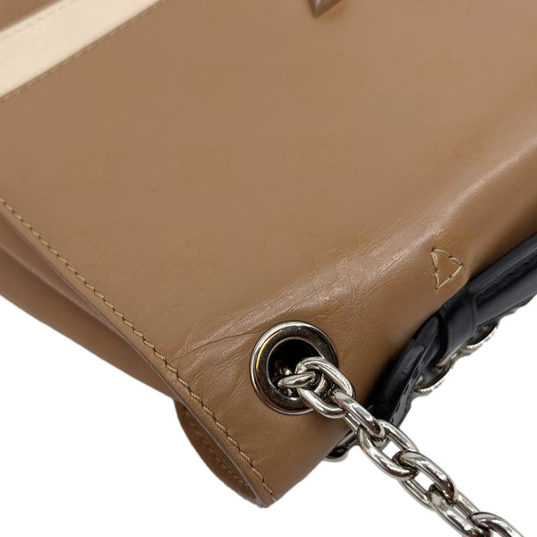 LOUIS VUITTON Very Chain Monogram Leather Shoulder Bag Brown