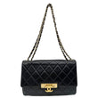 CHANEL Golden Class Flap Quilted Lambskin Leather Shoulder Bag Black