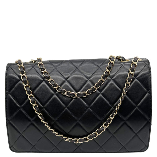 CHANEL Golden Class Flap Quilted Lambskin Leather Shoulder Bag Black