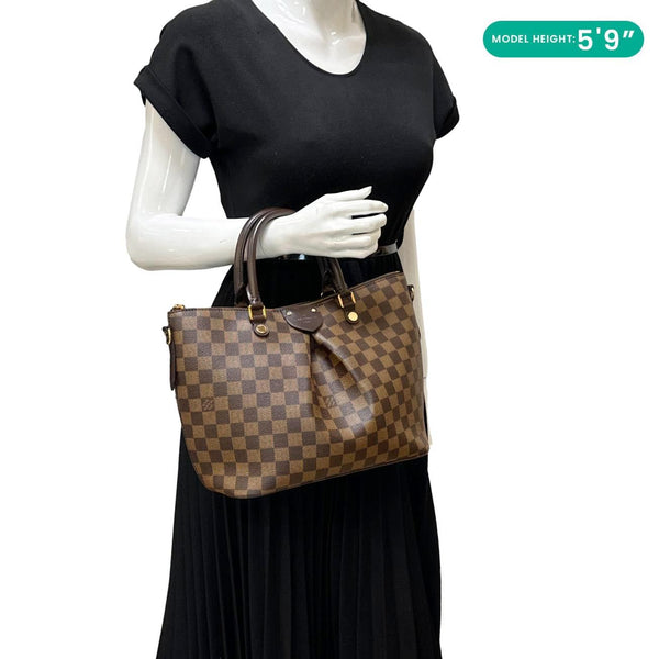 LOUIS VUITTON Siena MM Damier Ebene Shoulder Bag Brown