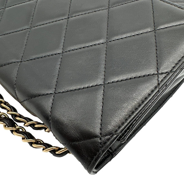 CHANEL Golden Class Flap Quilted Lambskin Leather Shoulder Bag Black