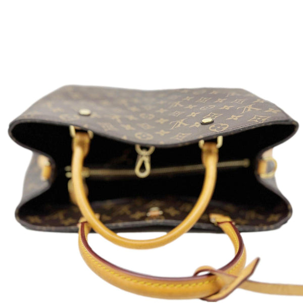 LOUIS VUITTON Montaigne GM Monogram Canvas Shoulder Bag Brown
